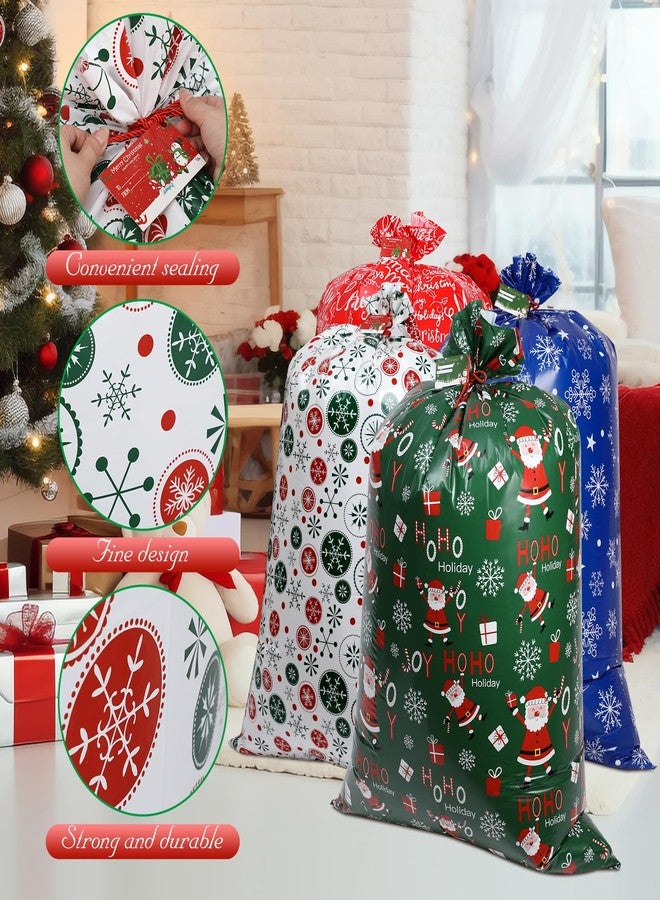 gepas Extra Large 4 Count Oversized Christmas Jumbo Gift Wrapping Bags for Xmas Party Favors Storage - Image 4